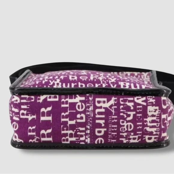 Burberry Logo Print Crossbody Bag in Purple White and Black Graffiti Rare Small